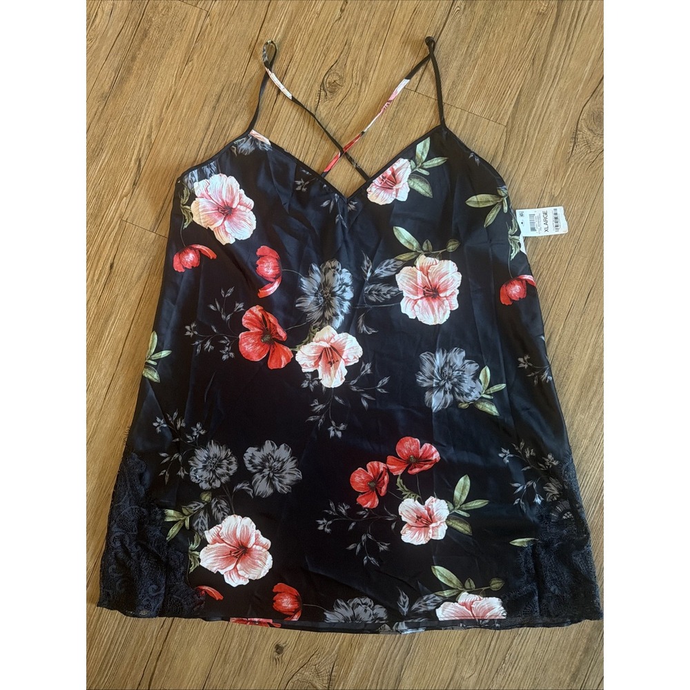 inc international concepts Intimates Size XL Black Lace Floral NWT Lingerie